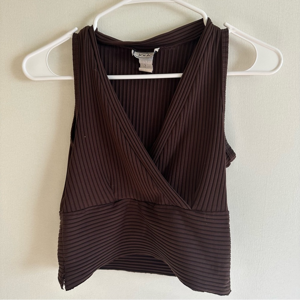 Vintage Ribbed Brown Tank Top